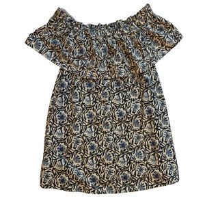 H&M Blue and Black Patterned Midi Dress